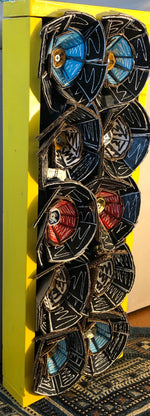 x Black Flowers in a Yellow Frame