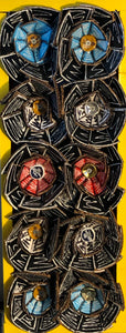 x Black Flowers in a Yellow Frame
